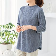 日本製ジャカードチュニック(7分袖)