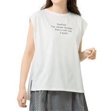 綿100%フレンチスリーブロゴTシャツ