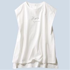 綿100%フレンチスリーブロゴTシャツ