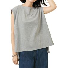 綿100%フレンチスリーブロゴTシャツ