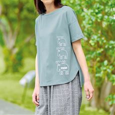 3匹エルクの刺しゅうTシャツ(moz)