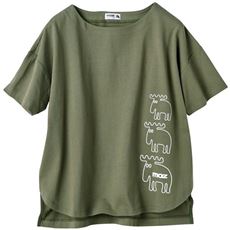 3匹エルクの刺しゅうTシャツ(moz)