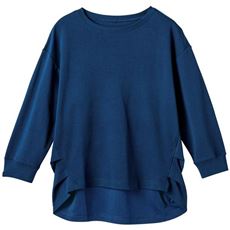 脇タック使いプルオーバー(7分袖)(綿100%・洗濯機OK)