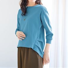 脇タック使いプルオーバー(7分袖)(綿100%・洗濯機OK)