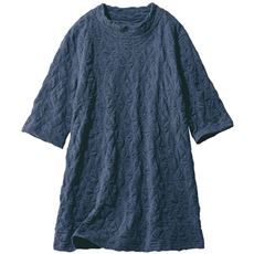 日本製ジャカードチュニック(5分袖)(洗濯機OK)