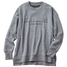 シャギー裏起毛のロゴ入りプルオーバー