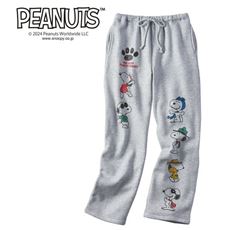 綿混あったか裏起毛ロングパンツ(SNOOPY)