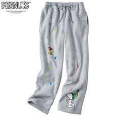 綿混あったか裏起毛ロングパンツ(SNOOPY)