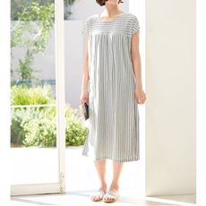 前二重仕立てで透けにくいワンピース