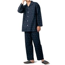 綿100%ビエラシャツパジャマ(男女兼用)