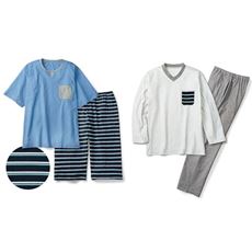 綿100%お得な4点セットパジャマ(男女兼用)(長袖・長パンツ・半袖・ハーフパンツ)