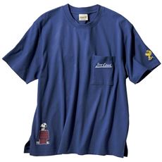 【男女兼用】綿100%ポケット付きTシャツ(SNOOPY)