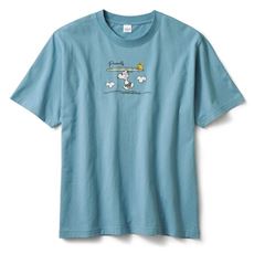 【男女兼用】綿100%プリント半袖Tシャツ(SNOOPY)