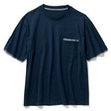 綿100%異素材ごろ寝リラックスパジャマ(半袖&ハーフパンツ)(男女兼用)