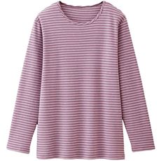 柔らか綿混クルーネックボーダー