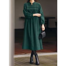 胸元レース使いワンピース