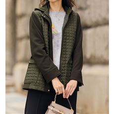 キルト切替え裏ボアカットソーコート