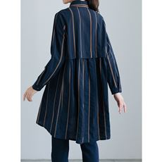 縞織ジャカードシャツチュニック