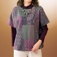 インレージャカードニットドルマンプルオーバー