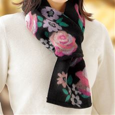 簡単通すだけふんわりマフラー バラ柄