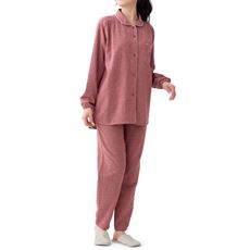 ネル起毛裏ガーゼのふかふかシャツパジャマ(綿100%)