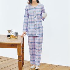 夏に快適な前開き楊柳パジャマ(綿100%)