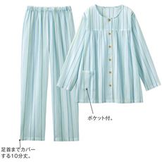 夏に快適な前開き楊柳パジャマ(綿100%)