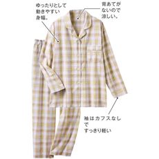 サラッと涼しいサッカー素材のシャツパジャマ(綿100%)