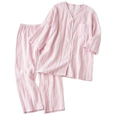 さざ波素材の前開きパジャマ(日本製)