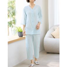 さざ波素材の前開きパジャマ(日本製)