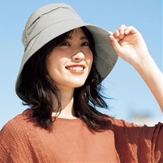 つば広・収納できるシェード付き帽子(UV・吸汗速乾・接触冷感・抗菌防臭)