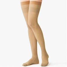 はき口がズレ落ちにくいロングストッキング・同色5足組(さらり透明感・しっかりサポート・静電気防止加工)
