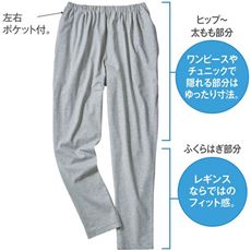 太ももゆったりストレッチレギンス(冷感加工・綿混)