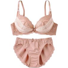 ブラジャー&ショーツペア(美胸が叶うダブルクロスブラ)(ソフトワイヤー入り・3/4カップ)