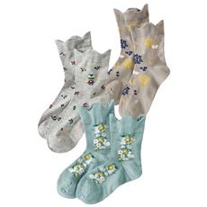 履き心地ゆったりソックス・色柄違い3足組