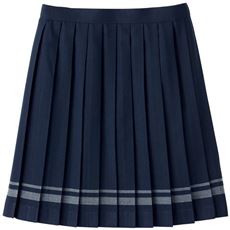 日本製ライン入りプリーツスカート(洗濯機OK)(スクール・制服)