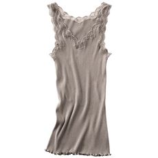 キャミソール(贅沢レースにやわらかな着心地の綿100%リブインナー)