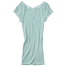 フレンチ袖インナー(贅沢レースにやわらかな着心地の綿100%リブインナー)