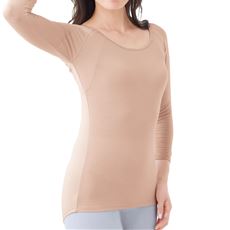大きな汗取りパッド付き8分袖(前汗キャッチャー®)(スマートヒート®)
