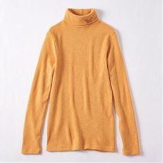 タートルネック長袖Tシャツ(刺繍モチーフ使い・日本製)