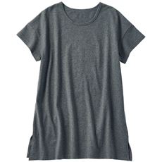 型崩れしにくい半袖チュニックTシャツ(綿100%)