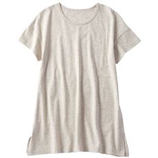 型崩れしにくい半袖チュニックTシャツ(綿100%)
