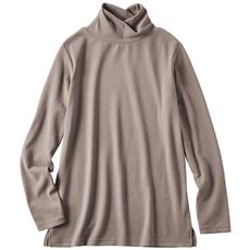 綿混あったか ねじりタートルネックTシャツ(長袖)