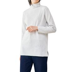 綿混あったか ねじりタートルネックTシャツ(長袖)