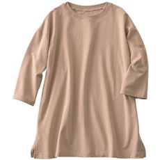 7分袖チュニックプルオーバー(綿混ストレッチ)