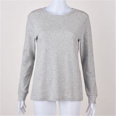 綿100%クルーネック長袖Tシャツ