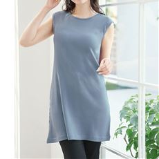 カップ付きリブチュニック(綿混)