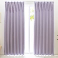 ［45色シリーズ×99サイズ］【形状記憶】防炎1級遮光カーテン&レースカーテンセット(ブルー・パープル系)