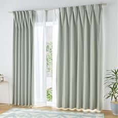 【形状記憶】遮熱1級遮光カーテン&遮熱UVミラーレースセット