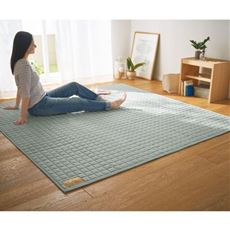 綿混スウェットキルトラグ